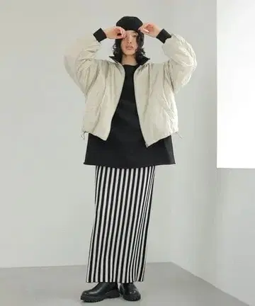 렙심 라이트 충전솜 스탠드 블루종 아우터 코트