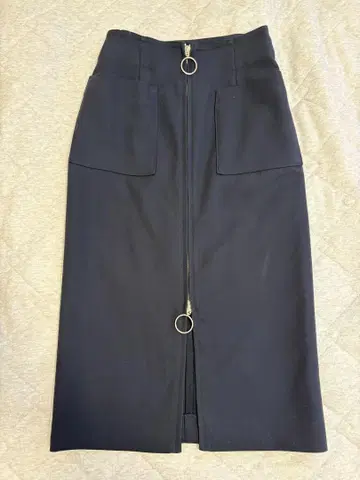 NOBLE 네이비 롱 스커트 지퍼 포함