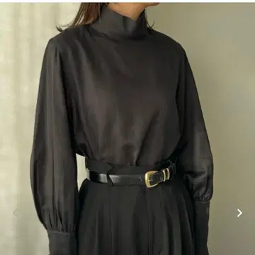 foufou 하이넥 드레스 셔츠 블랙