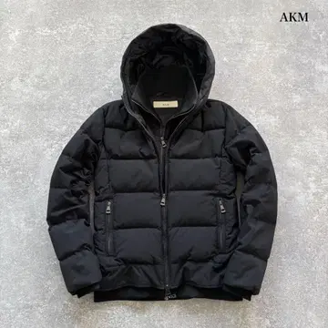 AKM 에이케이엠 다운 자켓 더블 지퍼 카모플라쥬 블랙