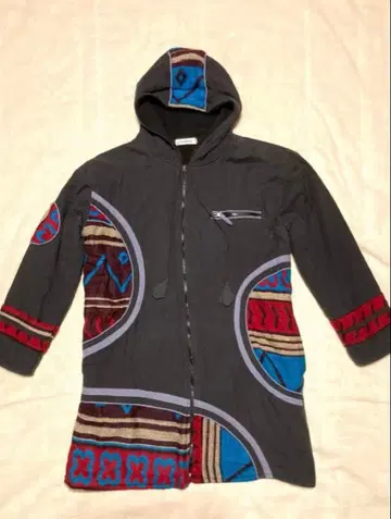 롱 코트 에스닉 코트 안감 플리스 그런지 히피 보헤미안