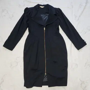 블랙 긴팔 집업 원피스