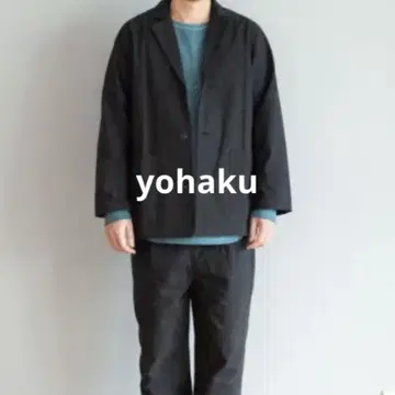 요하쿠 여백 보일 웨더 크로스 오버 사이즈 자켓 블랙