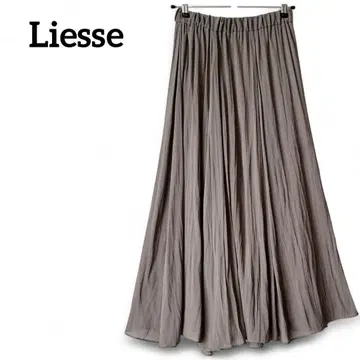 새상품급 Liesse 리에스 워셔블 개더 플레어 롱 스커트 허리밴딩