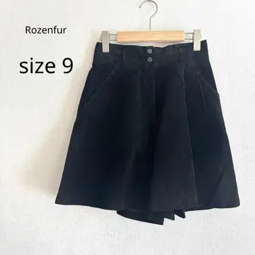 Rozenfur 숏팬츠 피그스킨 천연 가죽 블랙 9 하이웨스트