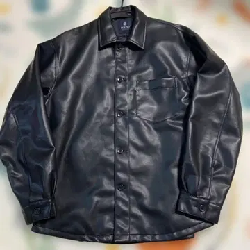 미사용급 나노 유니버스 L 사이즈 자켓 인조 가죽 블랙