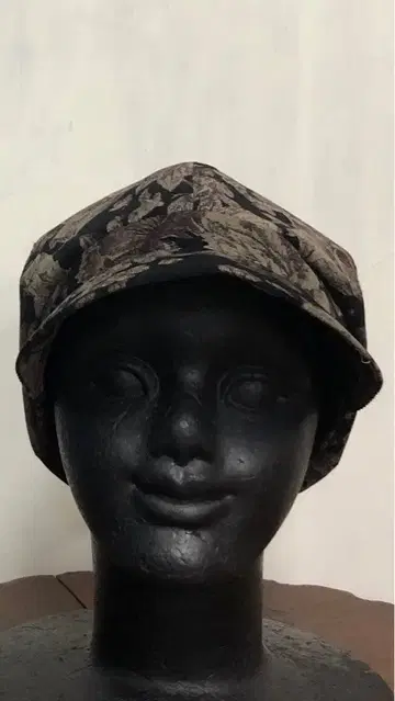 패션 여성용 모자 헌팅 캡 브라운 꽃무늬 핸드메이드