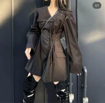 meltthelady 링 레이스업 자켓 원피스