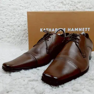 새상품급 25cm 캐서린 햄넷 런던 가죽 신발 브라운 스트레이트 팁