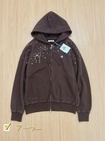 coyseio 브라운 풀 지퍼 후디