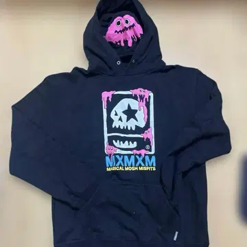 mxmxm 후드 부착 후드티 S 블랙