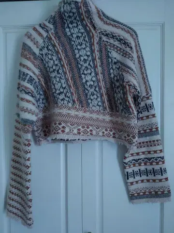 rag&bone 노르딕 무늬 크롭 니트 스웨터