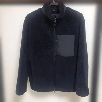 UNIQLO 방풍 보아 플리스 자켓 네이비 가슴 포켓 부착