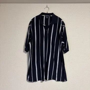 nautica 반팔 피케 셔츠 M 네이비/화이트 스트라이프