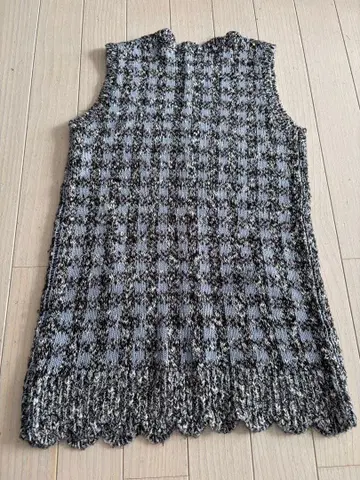 ZARA 니트 원피스 S 사이즈 블랙과 파랑 체크