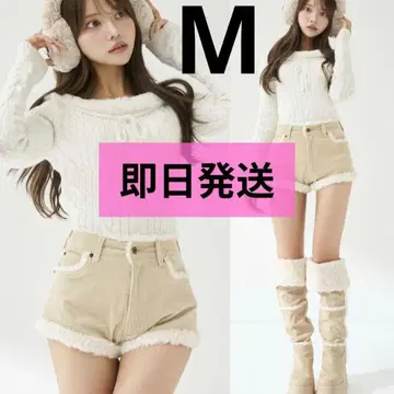 Darich 다리치 포인트 보아 코듀로이 숏팬츠 M 아이보리