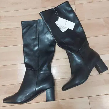 새상품 컴시즘 블랙 롱 부츠 인조 가죽 가죽 블랙 부츠 가을/겨울