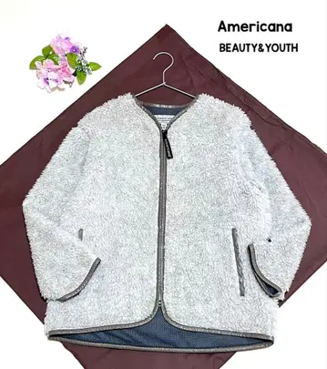 아메리카나 보아 자켓 별주 퍼 자켓 새상품급 플리스 노카라