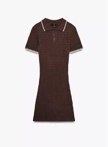 ZARA 케이블 니트 미니 원피스 M 브라운