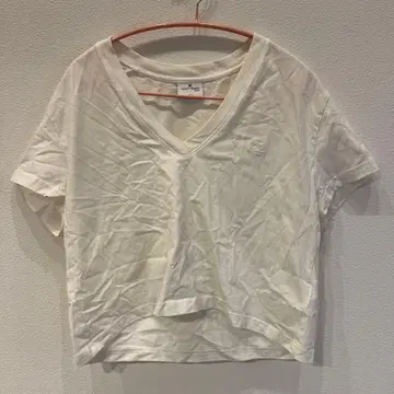 쿠레쥬 V넥 크롭 T셔츠 S 화이트