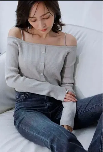 anuans 글리터 오프숄더 라메 상의