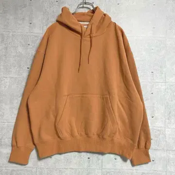 [ 글로벌 워크 ] 남성용 후드티 ( S ) 무지 속기모 오렌지