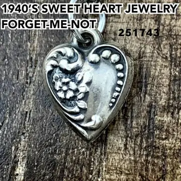 스위트하트 주얼리 물망초 꽃 실버 빈티지 목걸이