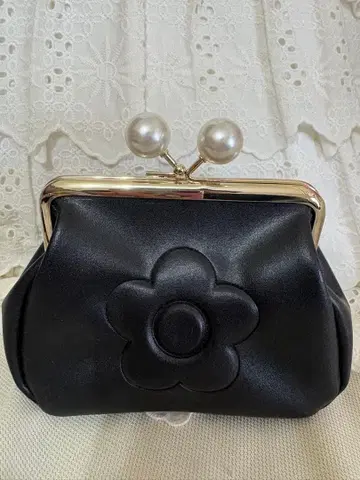 MARY QUANT 가마구치 파우치 블랙