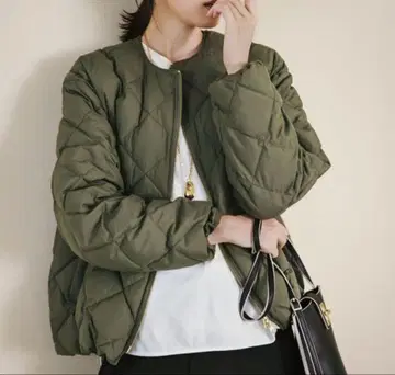 TAION x UNFILO 퀼팅 다운 숏 기장 블루종 s 사이즈