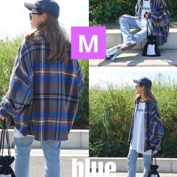 시마무라nozomi 체크 셔츠 M 사이즈