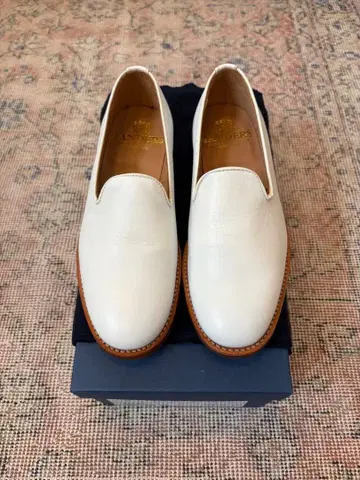 미사용 SANDERS Albert Slipper White Calf