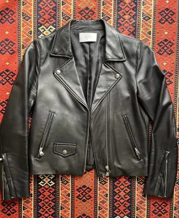 일본제 STUDIOUS 모이스트 램 가죽 더블 라이더 자켓