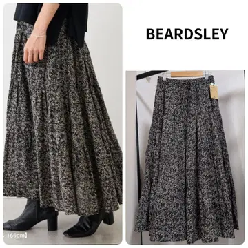 택 포함 비어즐리 2024년 프린트 티어드 개더 스커트