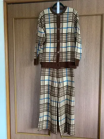 Re:EDIT 체크 무늬 니트 팬츠 셋업