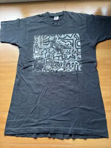 레어 키스 해링 포토 프린트 T셔츠 (뒷면에 문자 프린트 있음)