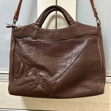 IBIZA 고급 가죽 빅 토트백 숄더 포함 브라운