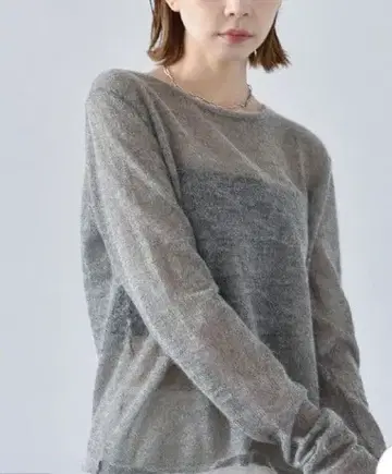 새상품급 CODE A 모헤어 시어 니트 그레이