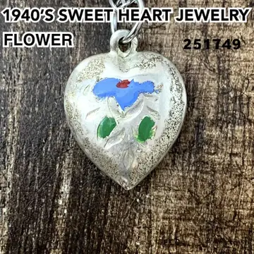 스위트하트 주얼리 플라워 에나멜 실버 빈티지 목걸이