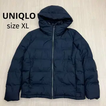 UNIQLO 유니클로 심리스 다운 후드티 네이비 XL
