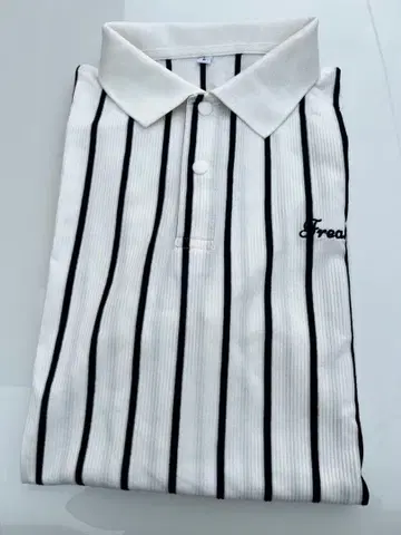 골프 프리크 스트라이프 피케 셔츠 L 사이즈 화이트/블랙