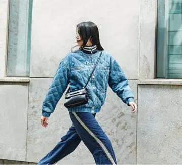 h&m 퀼팅 데님 자켓