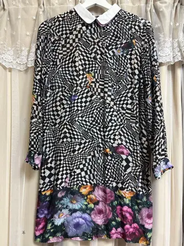 폴 스미스 체크 무늬 꽃무늬 원피스