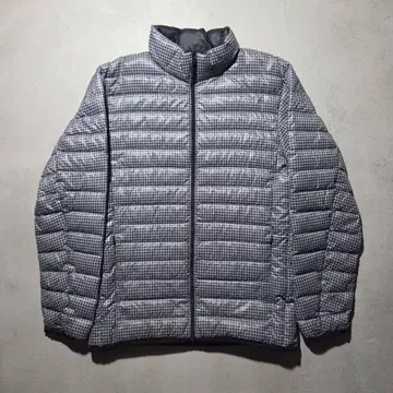 UNIQLO 울트라 라이트 다운 블랙 하운드투스 패턴