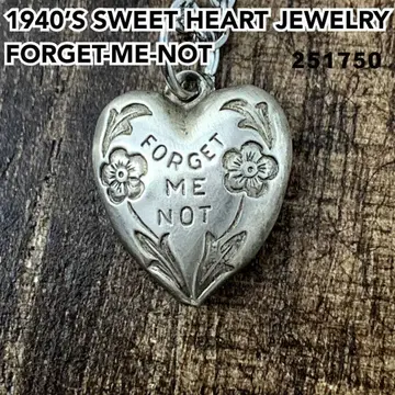 스위트하트 주얼리 물망초 실버 빈티지 목걸이 NAVY