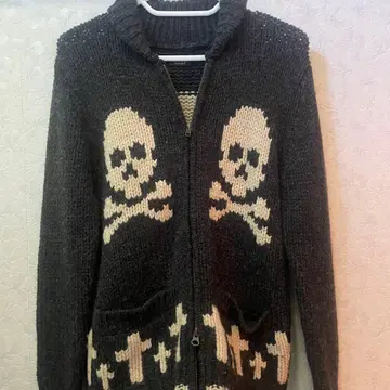 니트 가디건 스컬 y2k 그런지 헤이세이