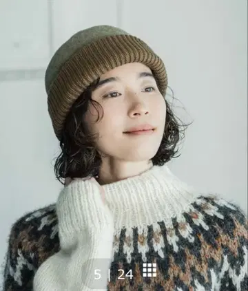 [ 새상품 미사용 ] chisaki 치사키 울 캡 카키