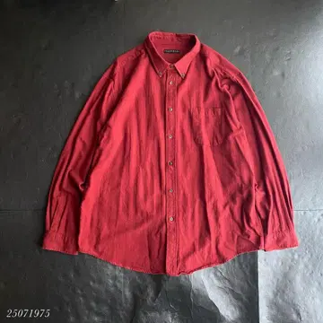 US 구제 의류 consensus 플란넬 셔츠 레드 오렌지