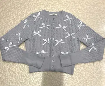 스나이델 가디건 리본 라이트 그레이