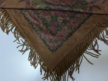 이탈리아, 로로 피아나 브랜드의 캐시미어 페이즐리 무늬 브라운 숄