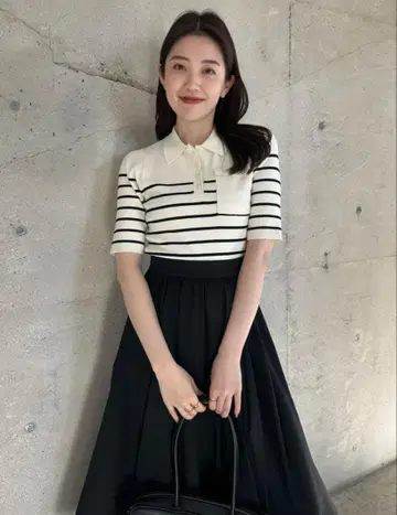 아뉴앙스 폴로 니트 도킹 원피스